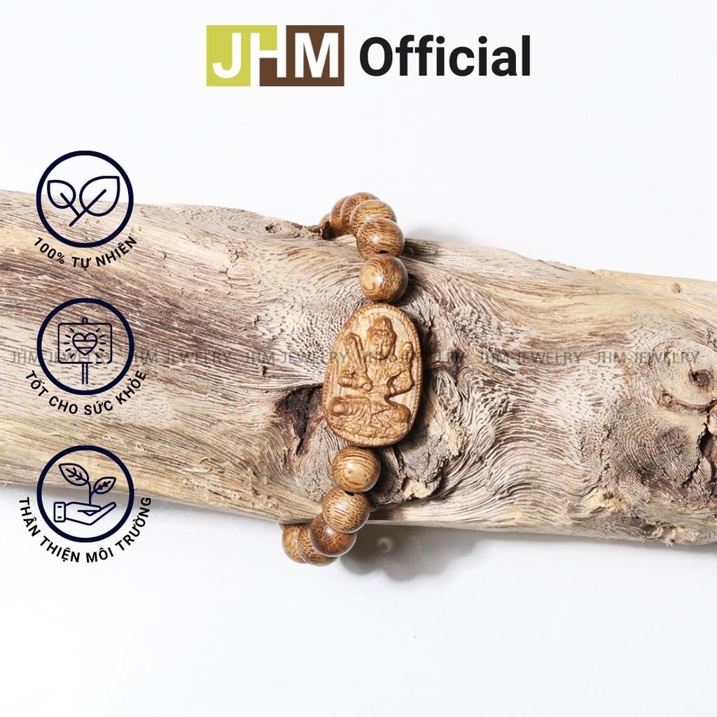 Vòng tay trầm hương tốc dành cho nữ tuổi Sửu, Dần 8mm JHM phối mặt bản mệnh Hư Không Tạng Bồ Tát