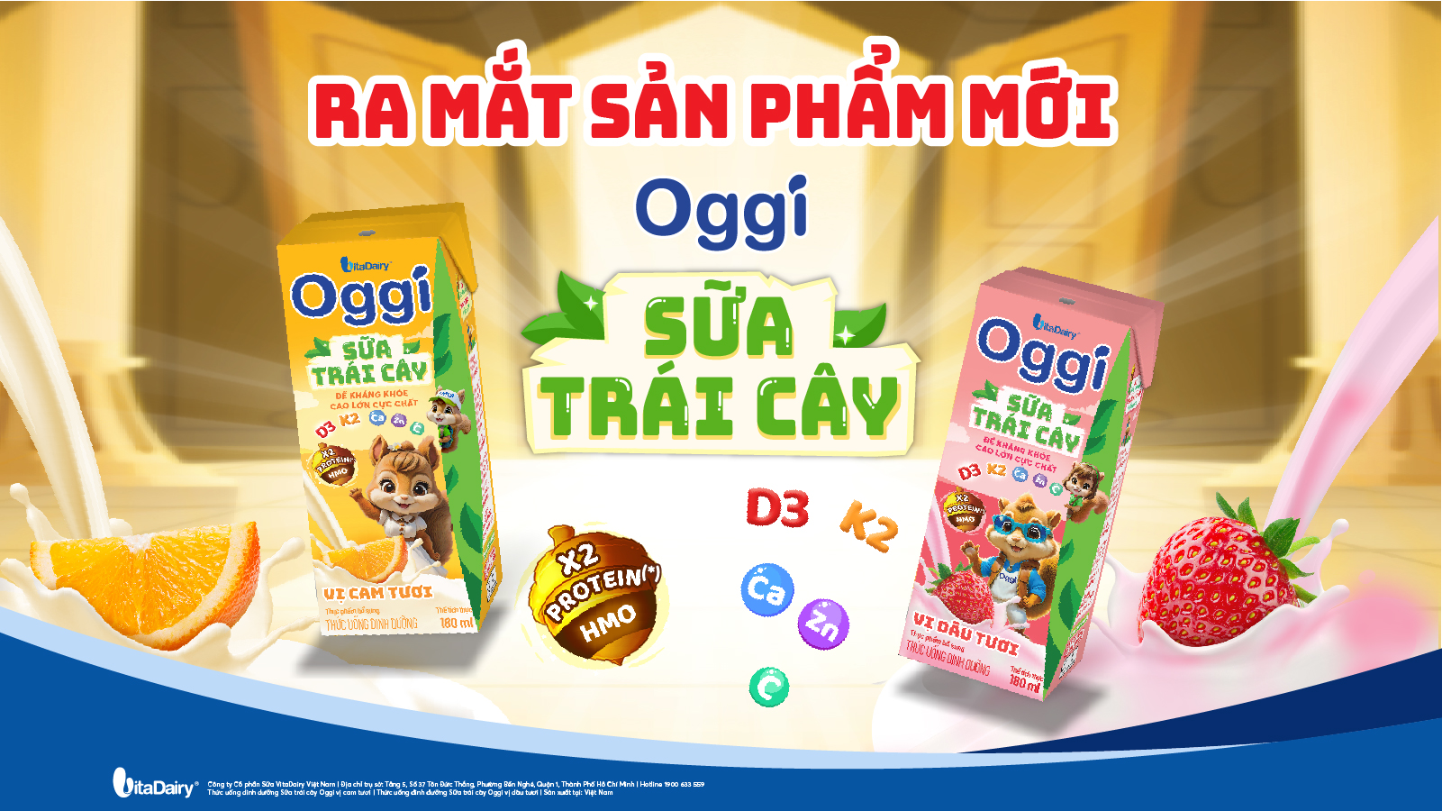 Combo 3 lốc Sữa Trái Cây Oggi Vị Dâu 110ml - Đề kháng khoẻ, Cao lớn cực chất