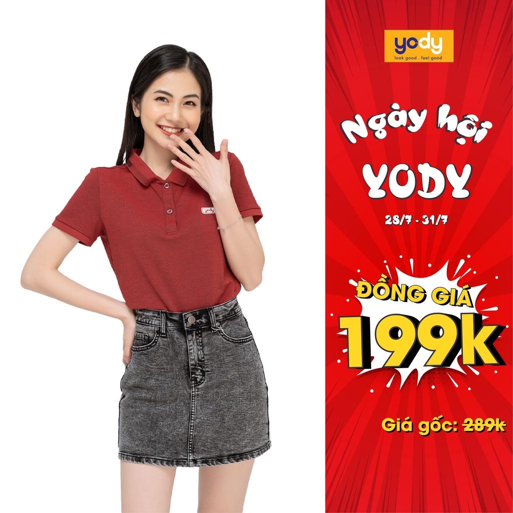 Áo Phông Polo Nữ YODY Tay Ngắn Phối Bo Chất Liệu Pique Mắt Chim Co Giãn Thoải Mái - APN3340