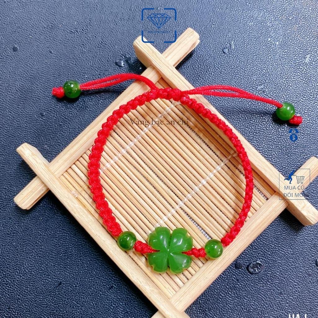 Vòng tay dây tết chỉ đỏ may mắn kết hoa đá mệnh kim mộc thủy hỏa thổ, An chi Jewelry