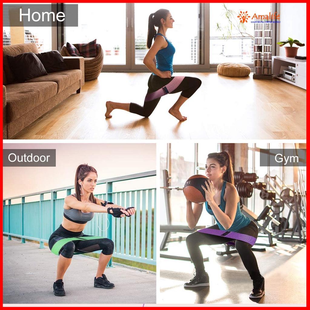 Dây Kháng Lực Đàn Hồi Tập Mông Trái Đào Mini Band Hỗ Trợ Tập Chân, Đùi, Gym Cao Cấp Chính Hãng Amalife