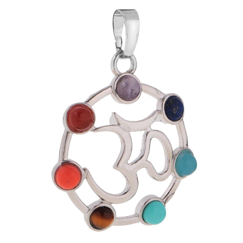 2-7pack 7 Color Hollow Sanskrit Septangle Pendant Charm DIY Reiki Necklace