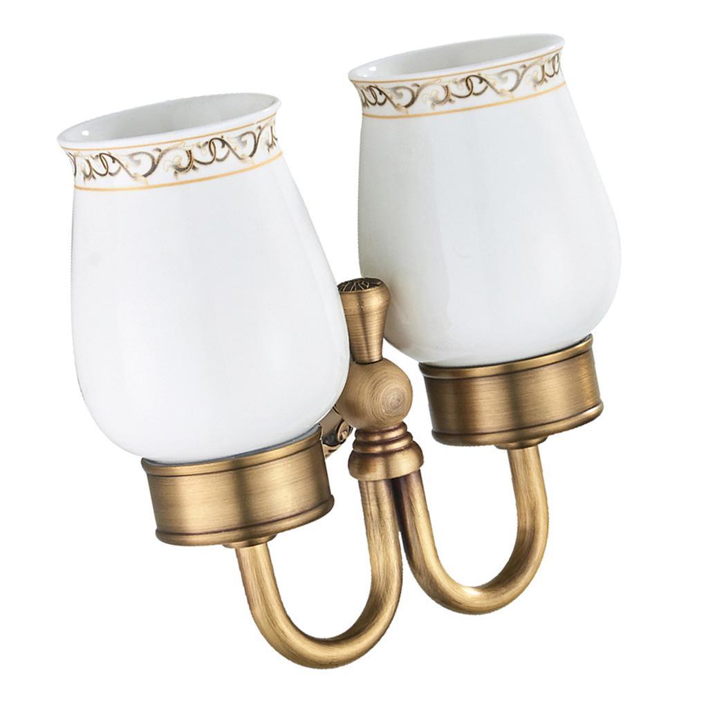 Brass Toothbrush Tumbler Holder with