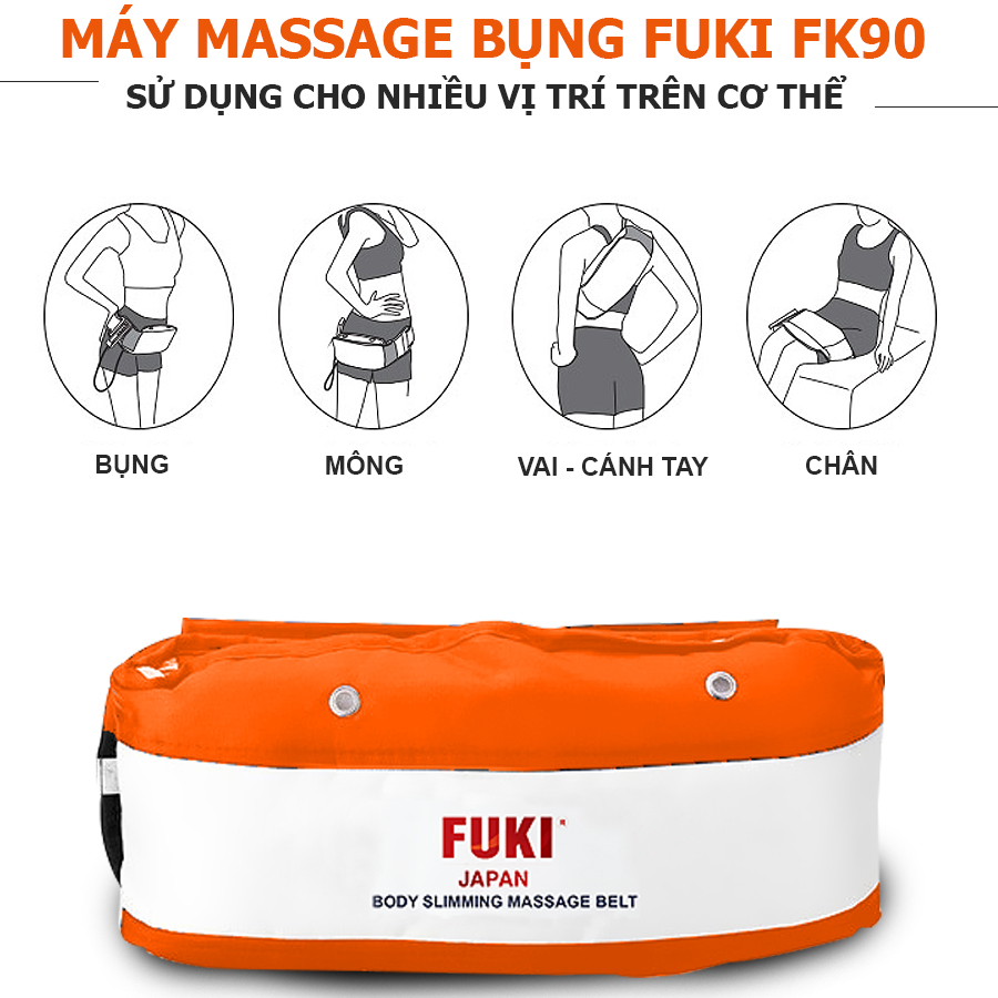 Máy massage bụng FUKI FK90 Vải Dù Siêu Bền dòng cao cấp (màu cam)