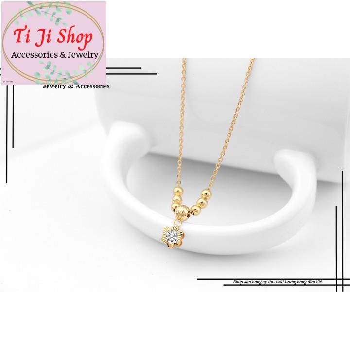 DÂY CHUYỀN INOX NỮ BÔNG MAI CÁCH ĐIỆU BI MẠ VÀNG - đẹp,
