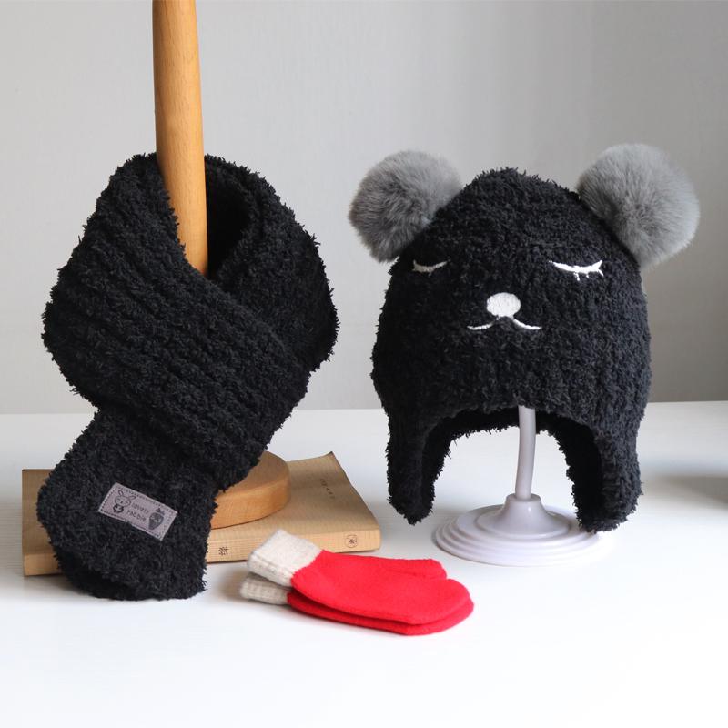 Nón Cho Bé Khăn Găng Tay Ba Bộ Mũ Trẻ Em Và Khăn Trong Mùa Thu Đông Bé Trai Và Bé Gái dệt Kim Mũ Ấm Áp