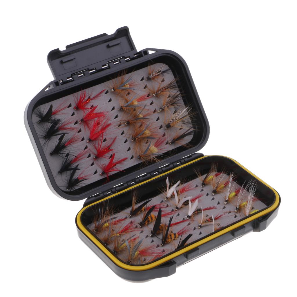 40pcs Hook Bait Lure Lifelike Insects Wet / Dry Fly Fishing Flies