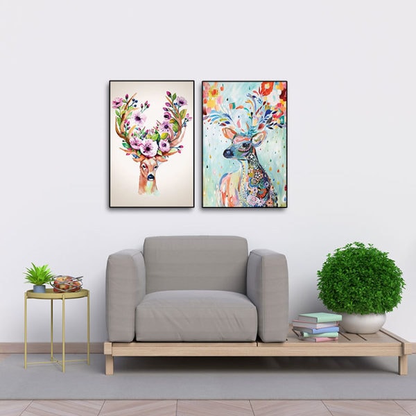 Bộ 2 Tranh Hình Con Nai W550