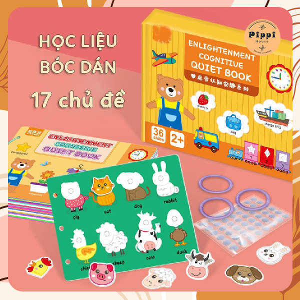 Học Liệu Bóc Dán Montessori Thông Minh 17 Chủ Đề [Loại Cao Cấp] Tái Dùng Nhiều Lần, Bóc Dán Toán Học 16 Chủ Đề