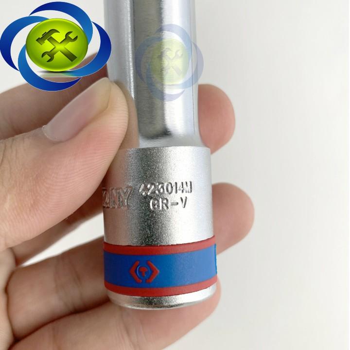 Tuýp 1/2 inch 14mm 12 cạnh màu trắng loại dài Kingtony 423014M