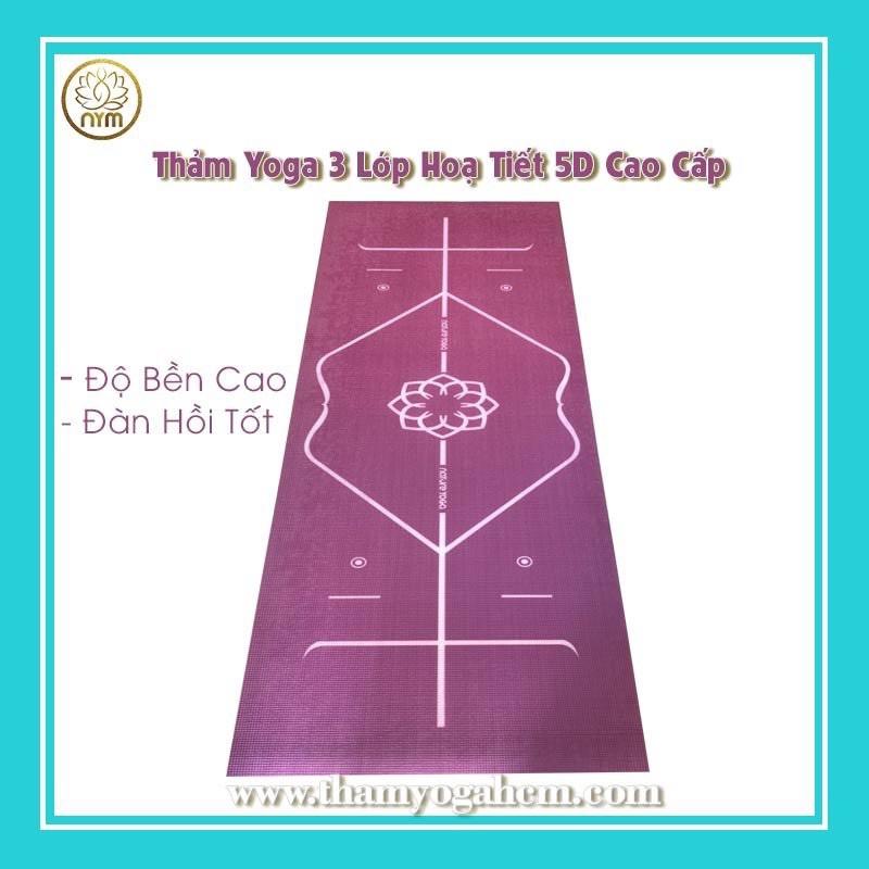 Yoga Hoạ Tiết 5D Độ bền Cao - Đàn Hồi Tốt ( Kèm Túi