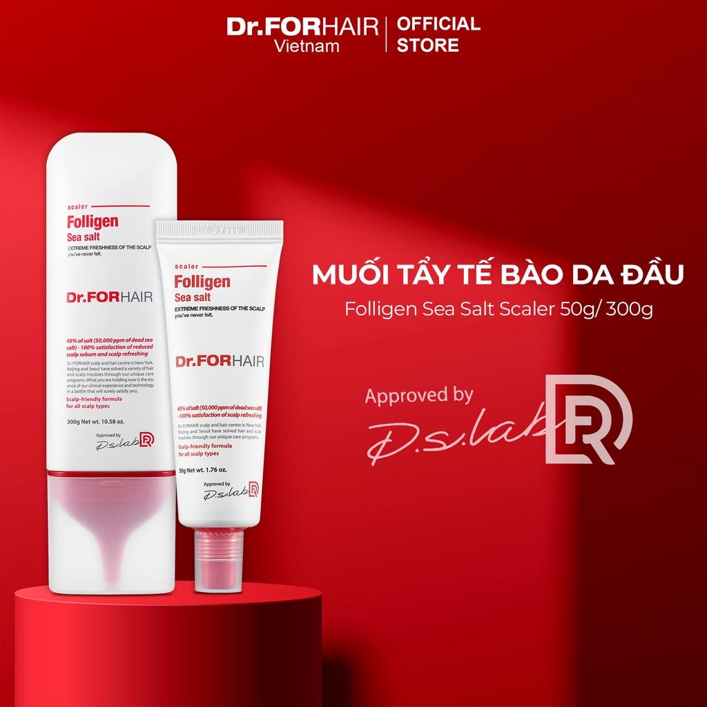 Muối tẩy tế bào chết da đầu, làm sạch da đầu Dr.FORHAIR Sea Salt Scaler 300g và 50g