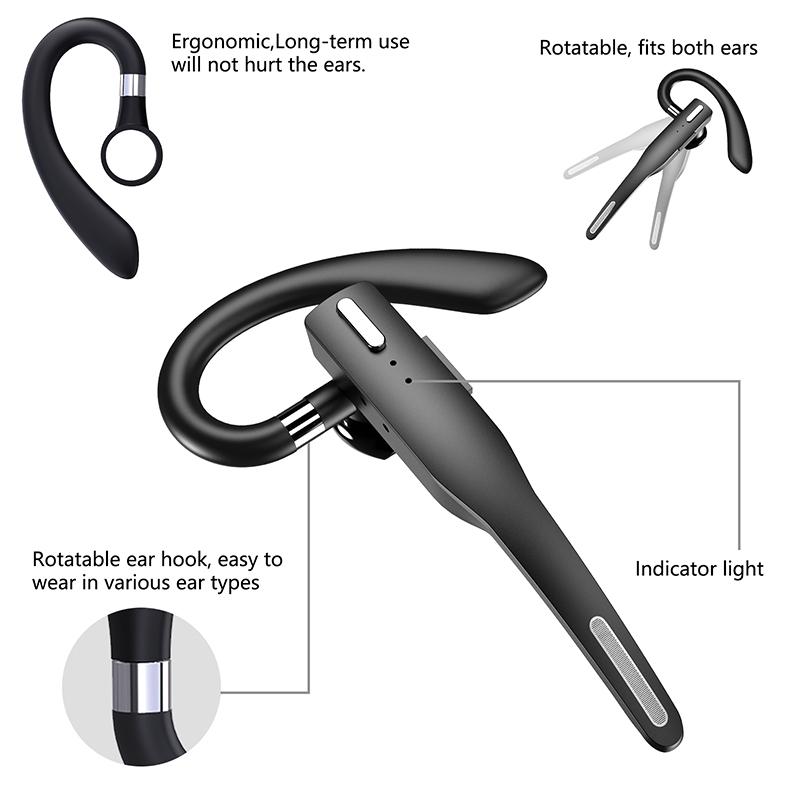 Bluetooth Mới Kinh Doanh Tai Nghe Tai Nghe Nhét Tai Không Dây Đơn Tay Nghe Dành Cho Lái Xe HD Gọi Tai Nghe Micro Kinh Doanh Tai Nghe