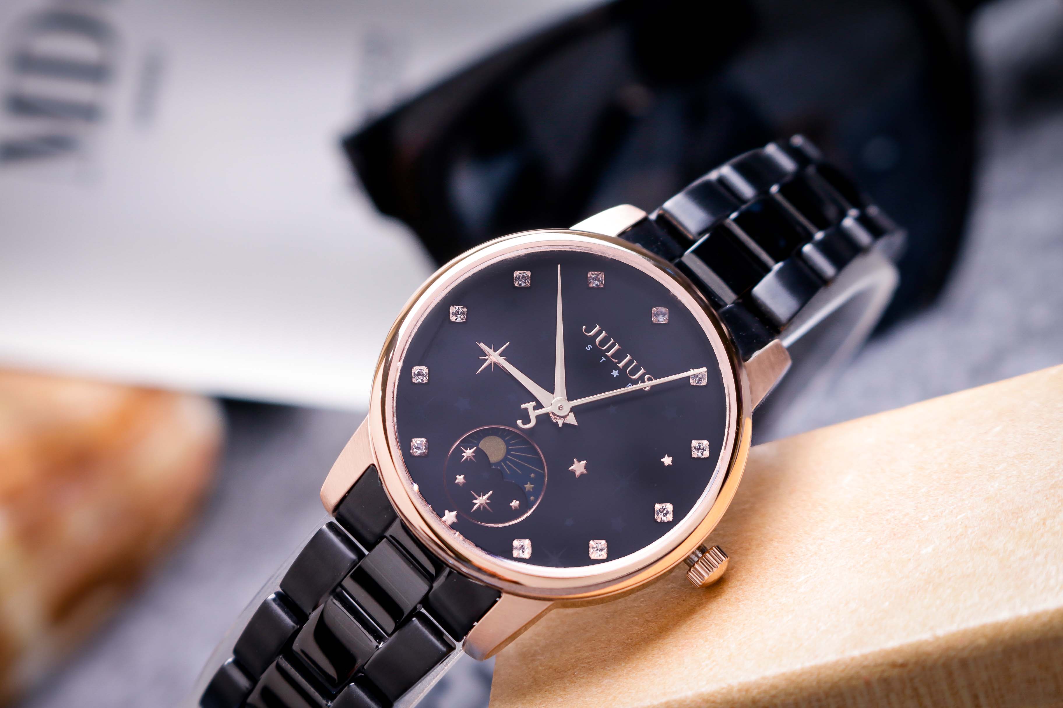 Đồng Hồ Nữ JS-029D Kính Sapphire Julius Star Hàn Quốc