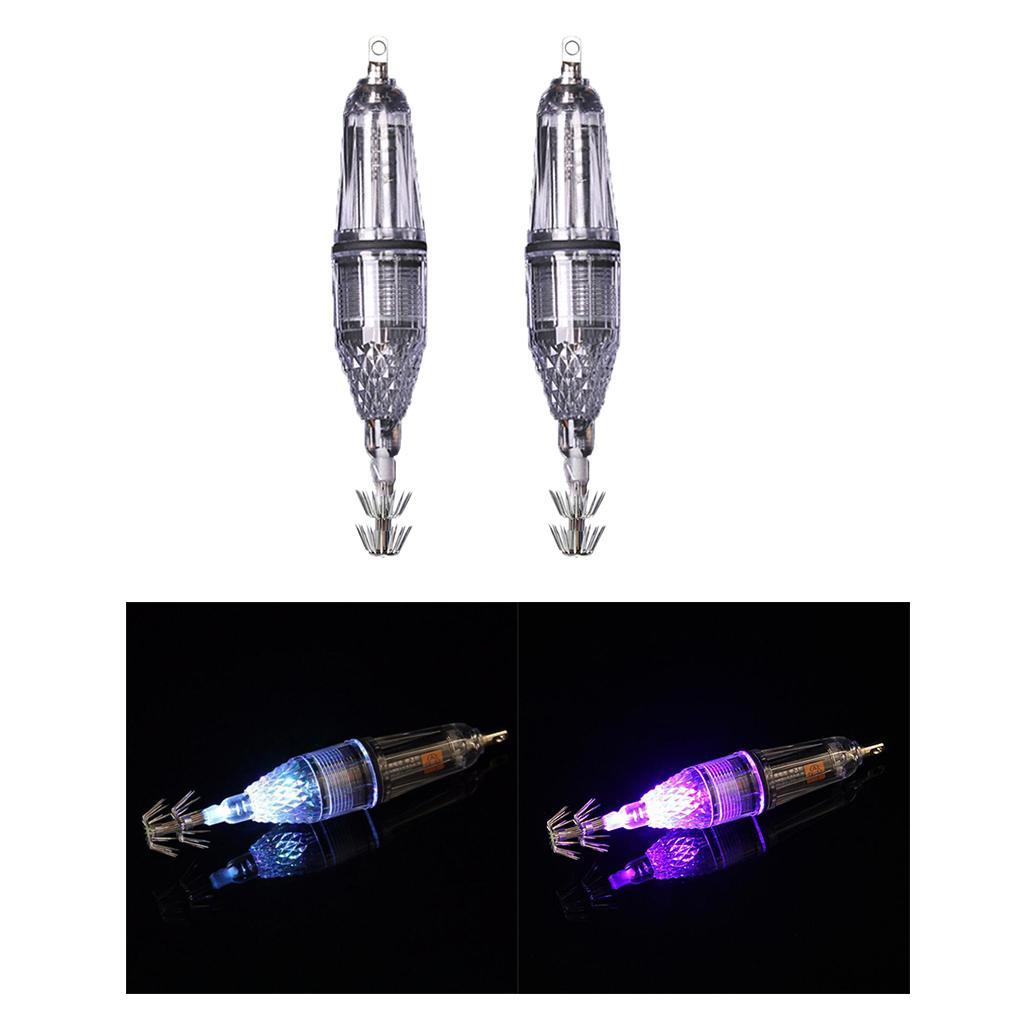 2Pcs LED Underwater Light Fishing Bait Lure, Deep Drop LED Light Waterproof Underwater Lamp Attractive Light Attracting Bait Lure