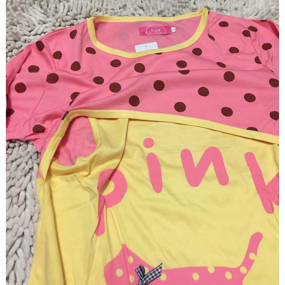 Bộ bầu  dài tay mặc nhà cho con bú