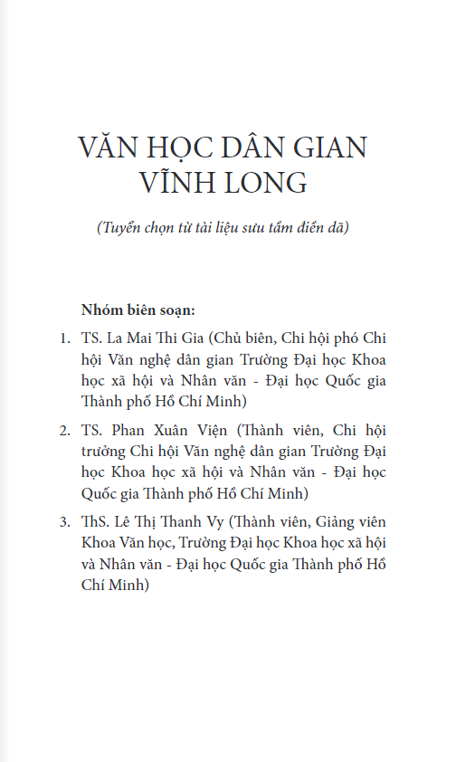 Văn Học Dân Gian Vĩnh Long - Tập 2