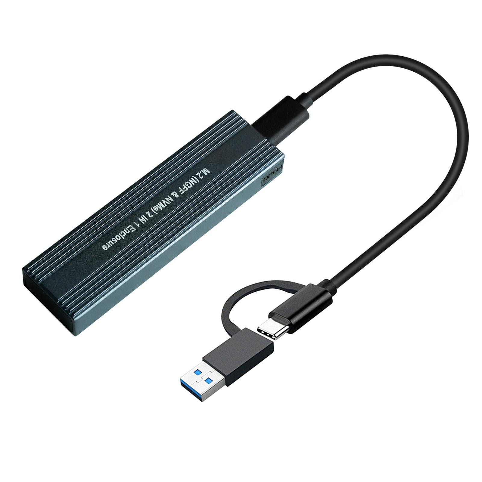 M.2 NVMe&SATA Dual Protocol Mobile Hard Disk Case External SSD Enclosure Fast Transmit Aluminium Magnesium Alloy Shell
