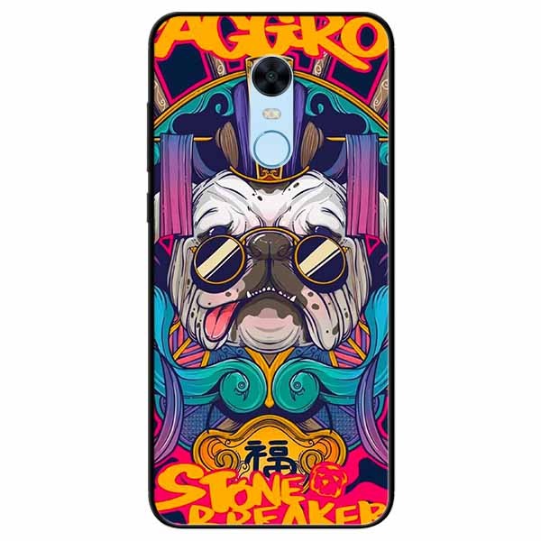 Ốp lưng in cho Redmi 5 Mẫu Pulldog Kính Đen