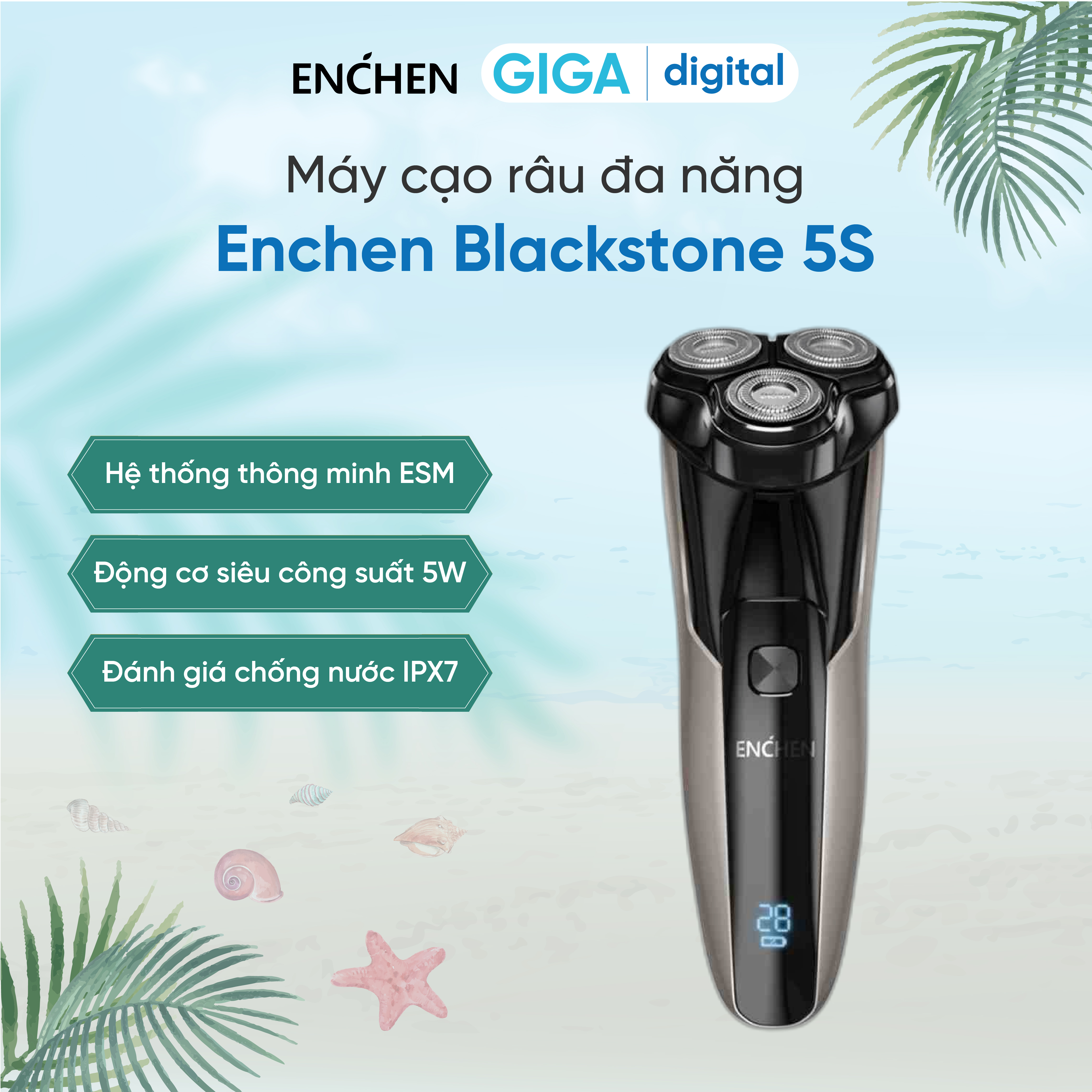 Máy cạo râu Enchen Blackstone 5s/ Mijia S500 - Cạo sạch và êm, pin khủng