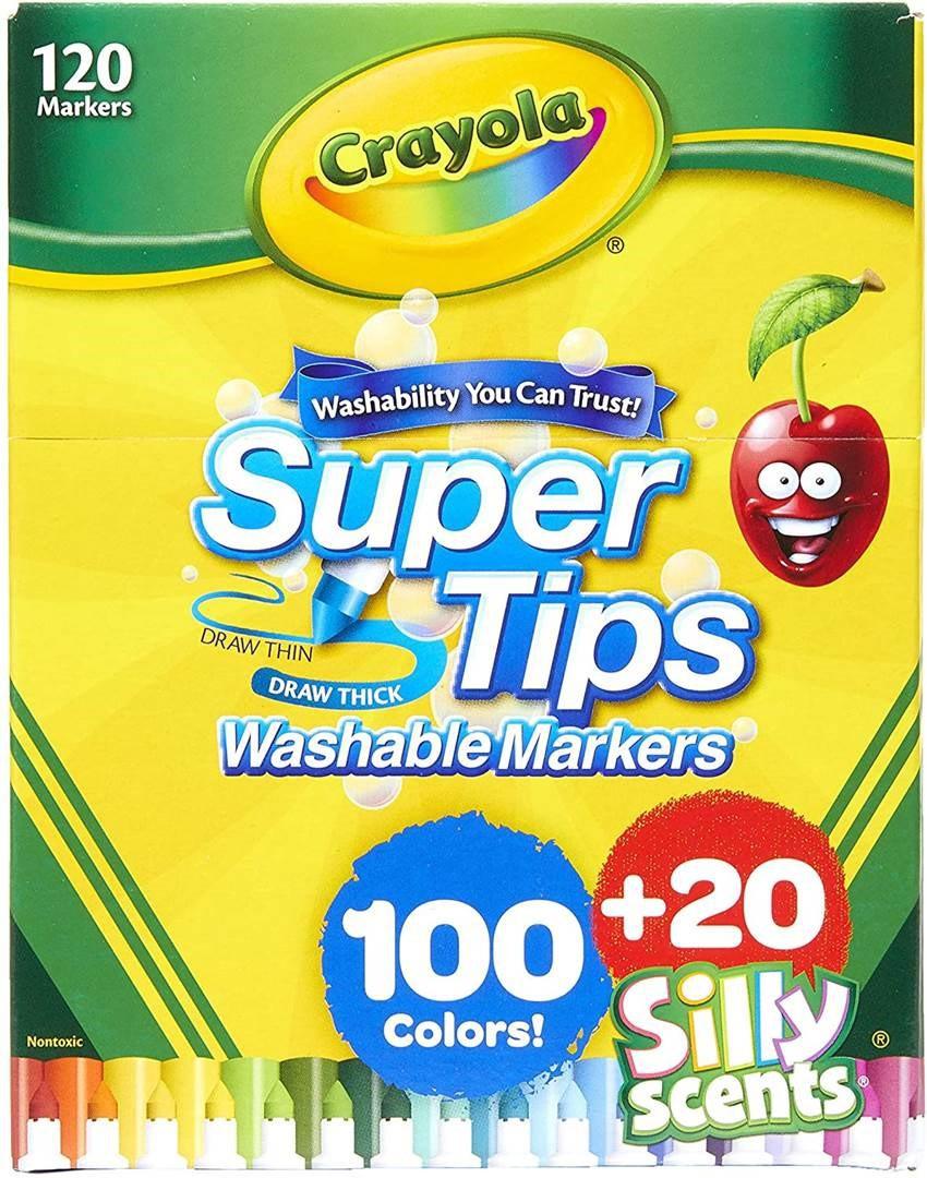 BÚT LÔNG TÔ MÀU NÉT MẢNH & DÀY CRAYOLA 120 CÂY Washable & Silly Scents
