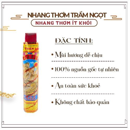 Nhang Thơm Dịu Nhẹ ít Khói Hương Trầm Ngọt Hiệu 365 Thiên Lộc An Toàn Cho Sức Khỏe - 3 Tấc 4 Tấc Bó Nhỏ 250 Nén