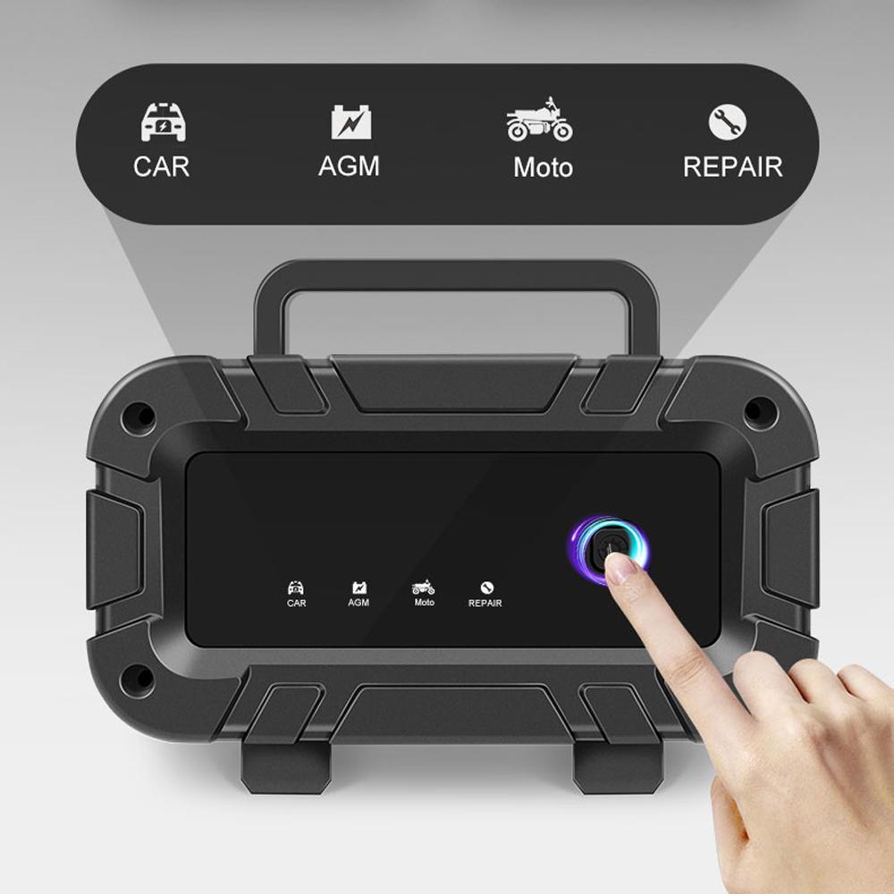 E-FAST Car Battery Chargers 12V Intelligent Pulse Repairing Charge Device Automotive Battery Trickle Maintainer with LCD Digital Display for Car Truck Motorcycle Battery Leadacid Battery Lithium Battery