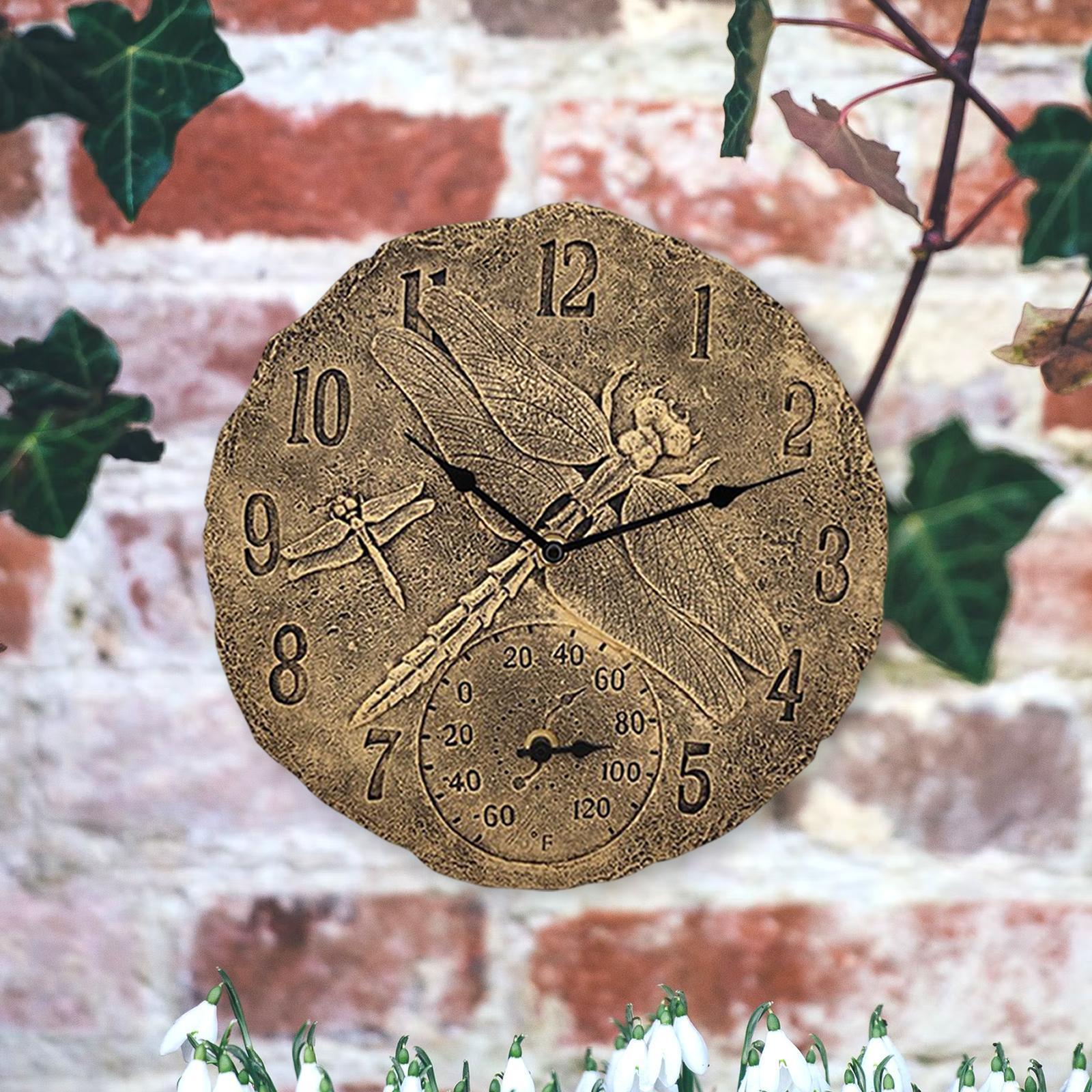 12inch Wall Clock Waterproof Indoor Outdoor with Temperature Display