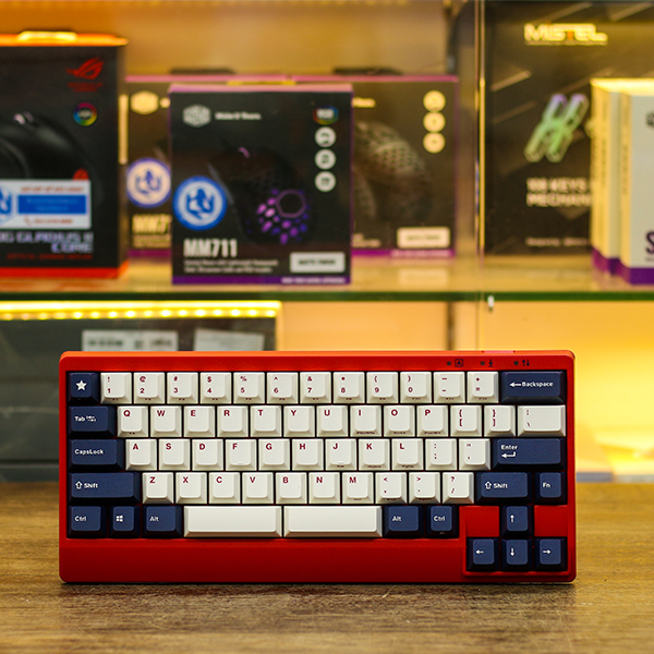 Bàn phím cơ Leopold FC650MDS PD White Navy Red Font Blue Star (Red Case) - Hàng chính hãng