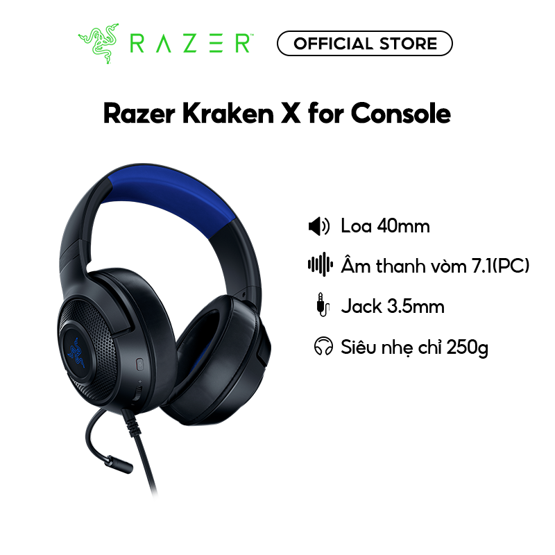 Tai nghe Razer Kraken X for Console – Multi-Platform Wired Gaming Headset RZ04-02890200-R3M1 - Hàng Chính Hãng