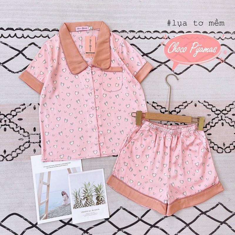 Đồ bộ Choco Pijama - Bộ ngủ lụa cao cấp đùi cộc chất siêu mát siêu mềm