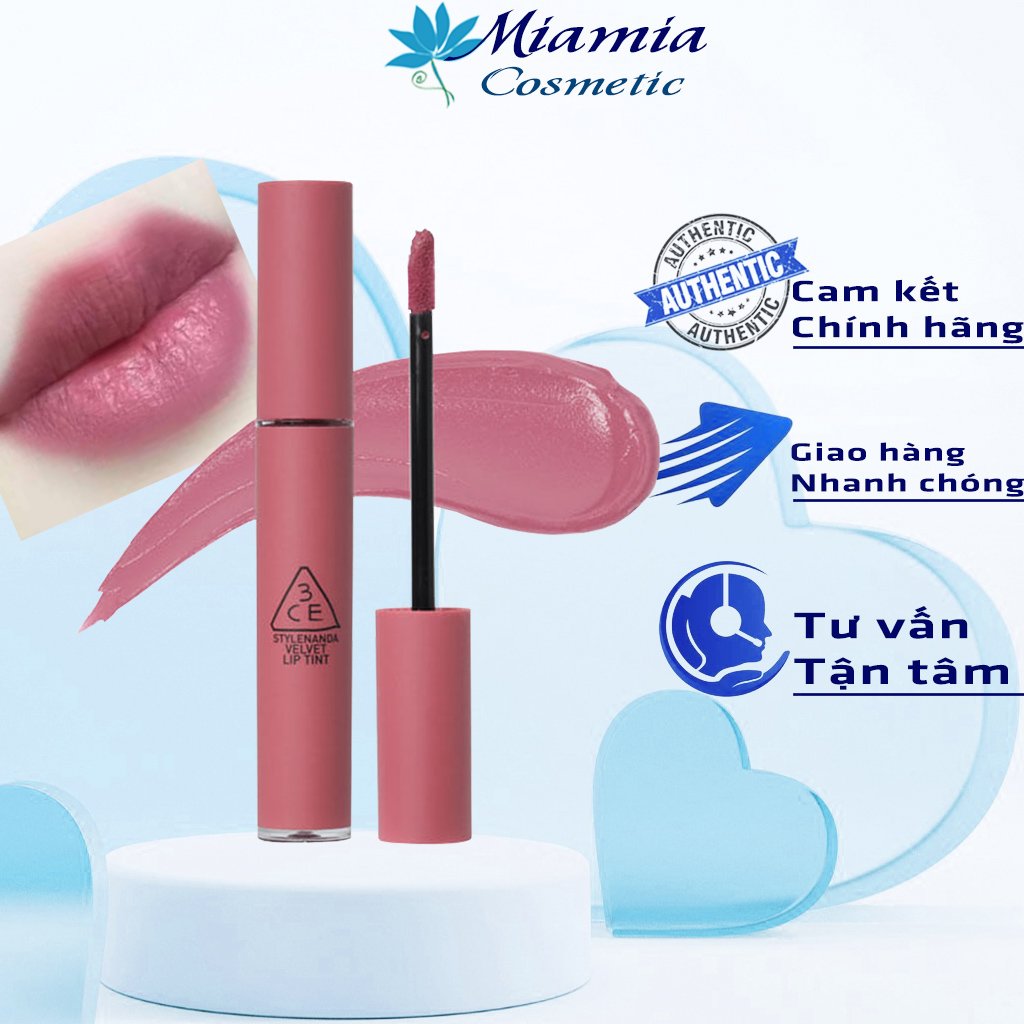 Son 3CE Velvet Lip Tint Go Now – Màu Hồng Nue Ngả Tím [CAM KẾT NHẬP KHẨU CHÍNH HÃNG 100%]