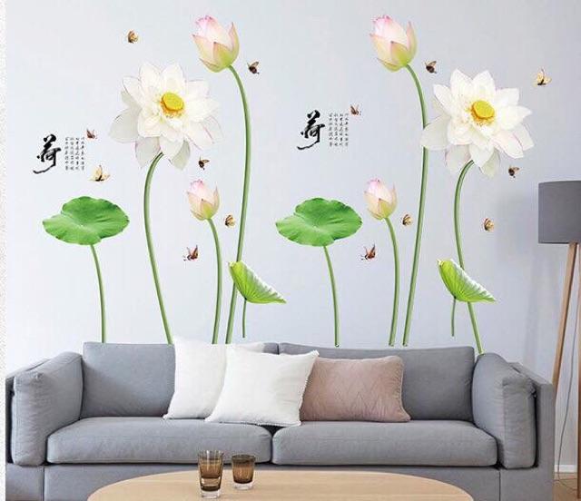 Decal dán tường phòng ngủ phòng khách siêu rẻ có keo sẵn mẫu tự chọn