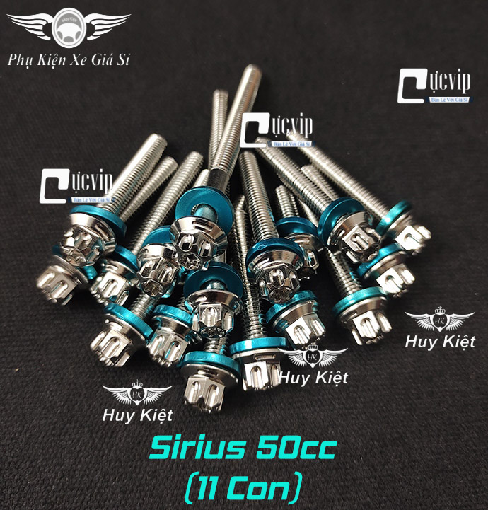 Bộ Ốc Lốc Máy Salaya M3 Tặng Lông Đền Nhôm Xanh Lục Bảo Cho Xi Po, Win, Ex, Dr, Fu, Si, SH, Vario, AB, Wave, Sonic, Raider, Satria, Vision, Jupiter MS9999