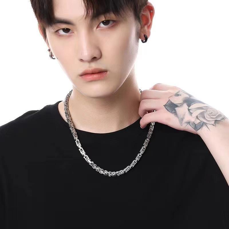 Dây chuyền nam titan cao cấp thời trang kiểu ziczac trangsucpt màu trắng inox thép không gỉ PTDCNA26