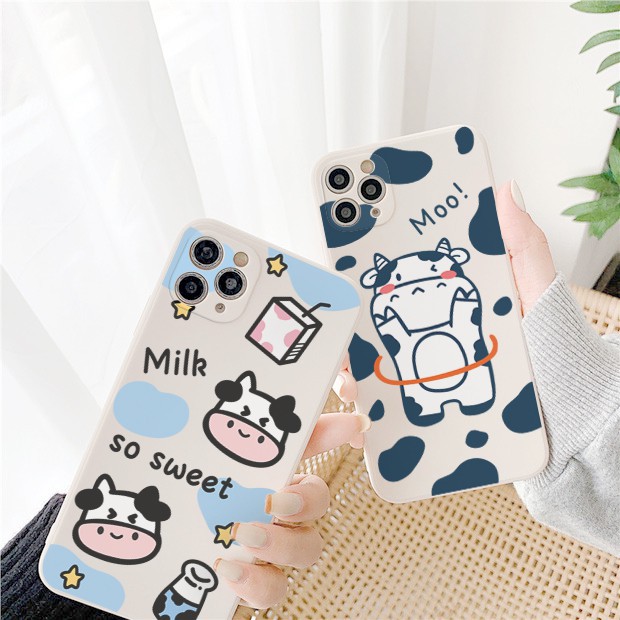 Ốp Lưng Cạnh Vuông Bò Lắc Vòng Cho iPhone 6 / 6 Plus / 7 / 7 Plus / 8 / 8 Plus / X / Xs / Xs Max / 11 / 11 Pro / 11 Pro Max / 12 / 12 Pro / 12 Pro Max