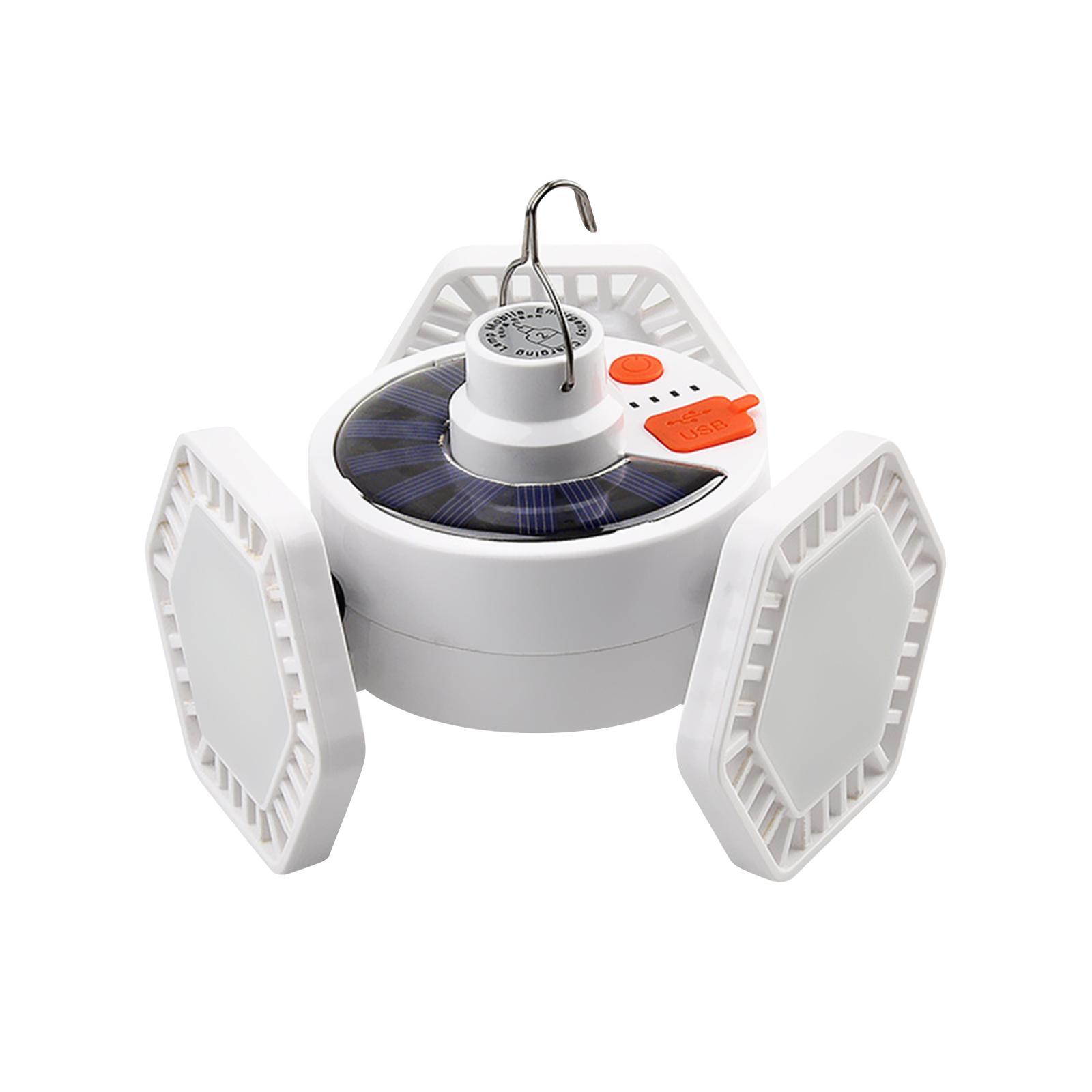 Solar Camping Lantern Light Bulbs LED Folding Portable for Patio Fishing Car