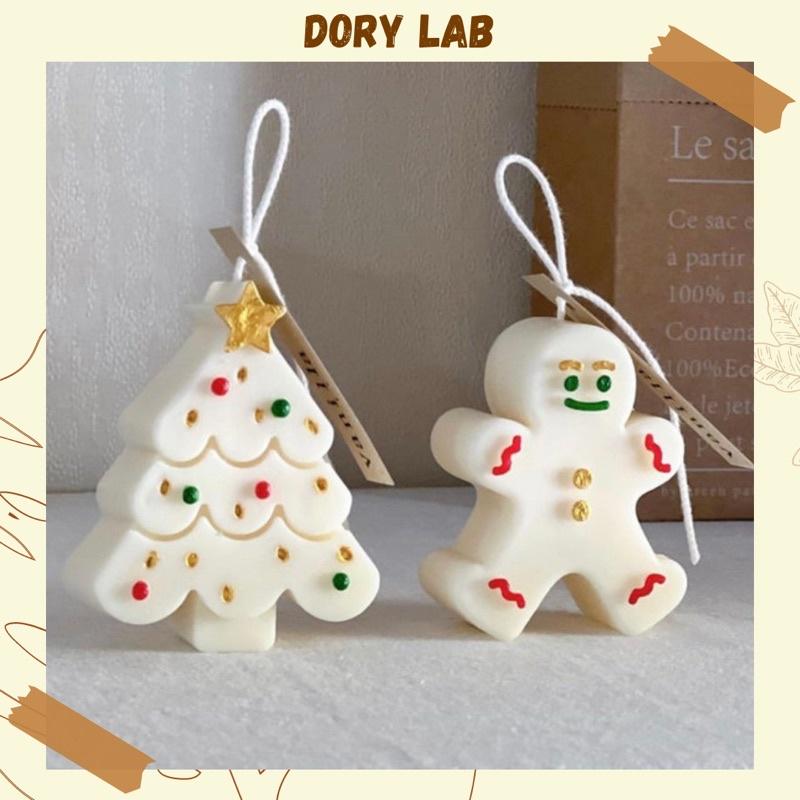 Combo Nến Giáng Sinh 2 Món Cây Thông và Bánh Gừng Kèm Hộp Quà Bã Mía - Dory Lab