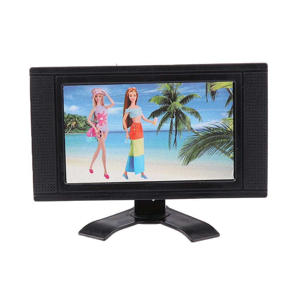 Dollhouse 3 3/8 Inch LCD TV - Grey or Black for 12inch fashion Doll
