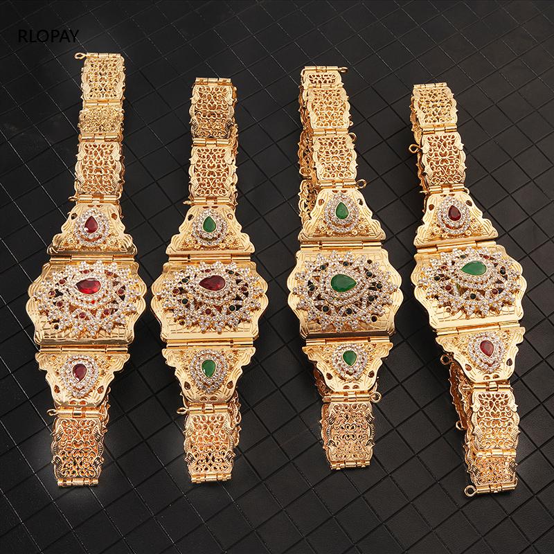 Sang Trọng Tiếng Ả Rập Kim Loại Eo Dây Chuyền Nữ Maroc Thời Trang Caftan Thắt Ren Dây Chuyền Dài Thắt Lưng Áo