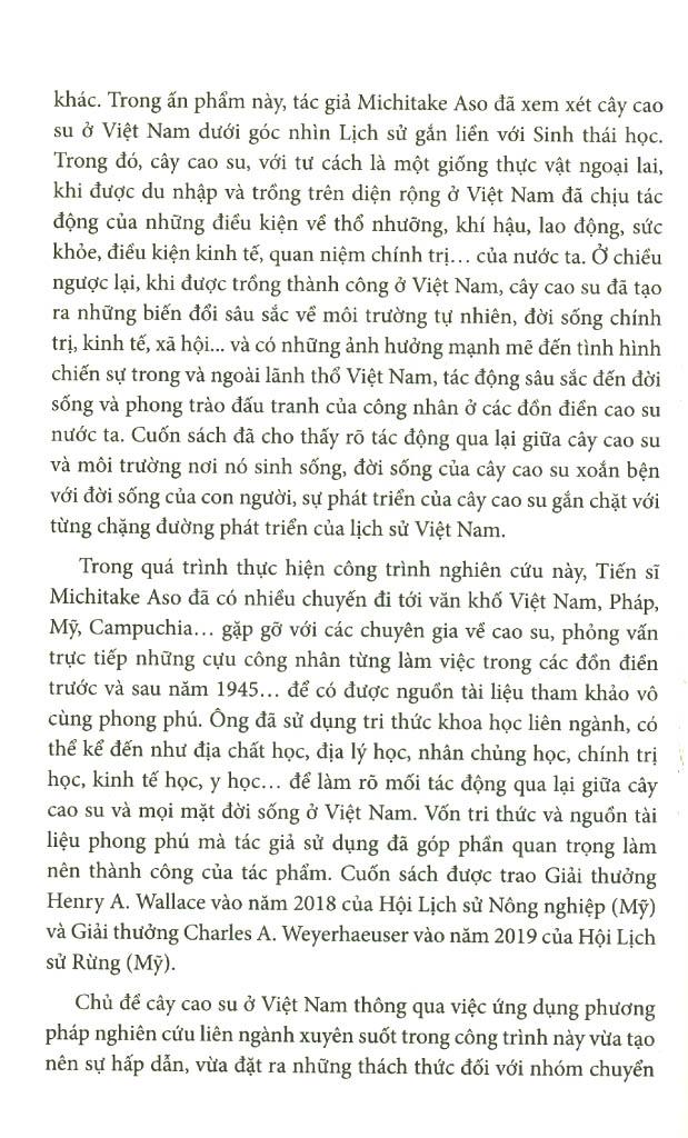 Cây Cao Su Ở Việt Nam Dưới Góc Nhìn Lịch Sử - Sinh Thái (1897-1975)