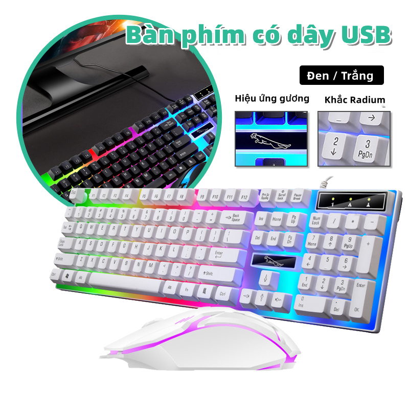 Bộ Bàn Phím Chuột Máy Tính Có Dây RGB Có LED 7 Màu, Bàn Phím Văn Phòng Và Bộ Chuột, Bàn Phím Có Dây RGB, Chuột Có Dây
