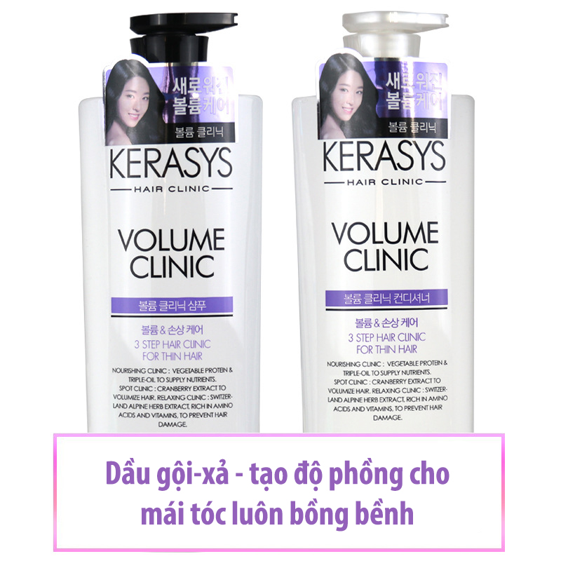 Dầu Gội Xả Cao Cấp Phục Hồi Độ Bóng Cho Tóc Hư Tổn Kerasys Damage Clinic Hàn Quốc 600ml