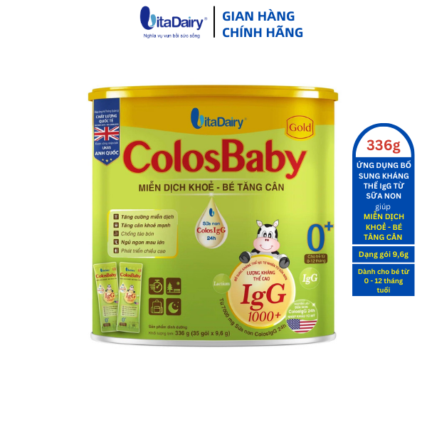 Sữa bột ColosBaby Gold 0+ 336g (Dạng Gói Tiện Lợi)
