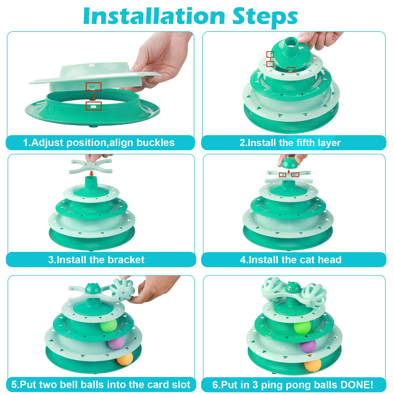 Đồ Chơi Tháp Bóng 3 Tầng Cho Mèo - YonaPetshop