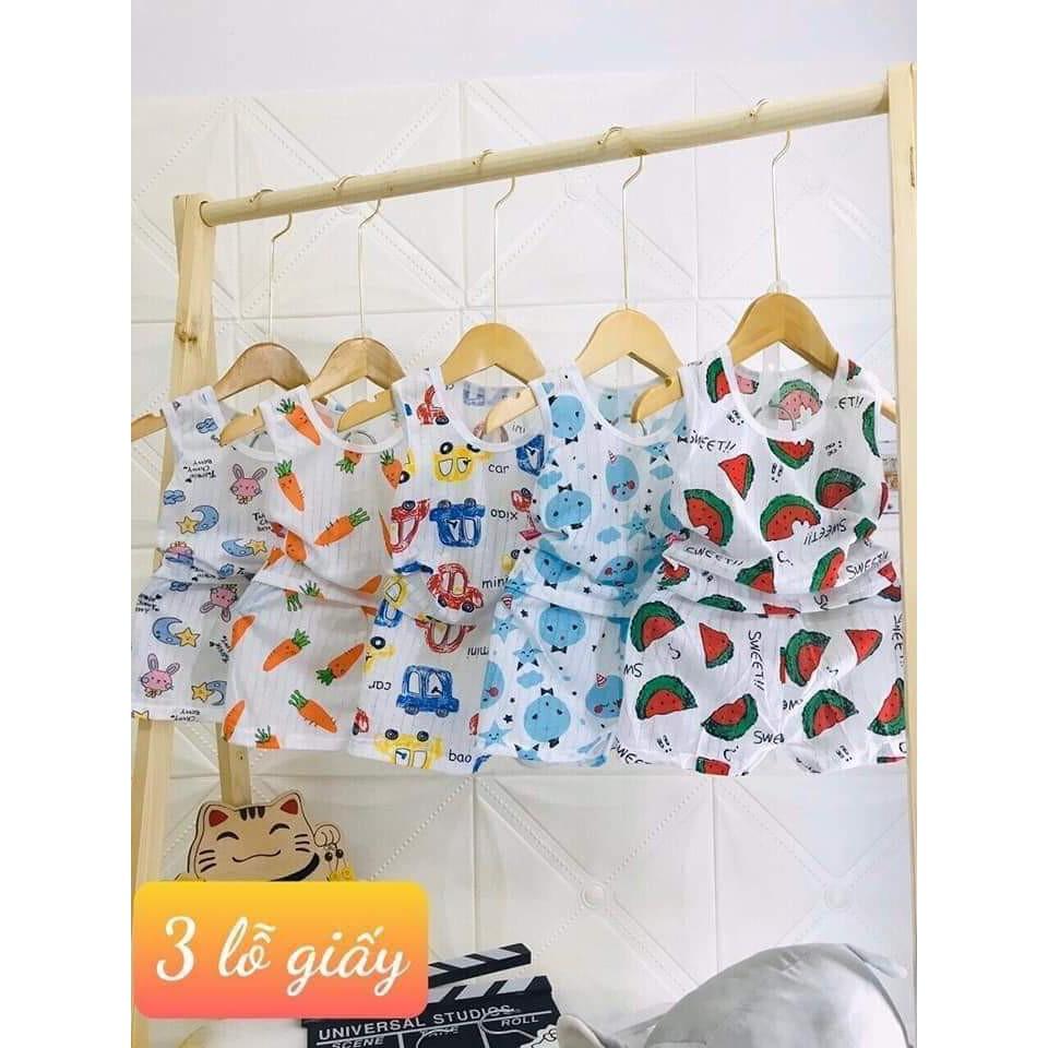 Bộ Cotton Giấy Ba Lỗ Cho Bé