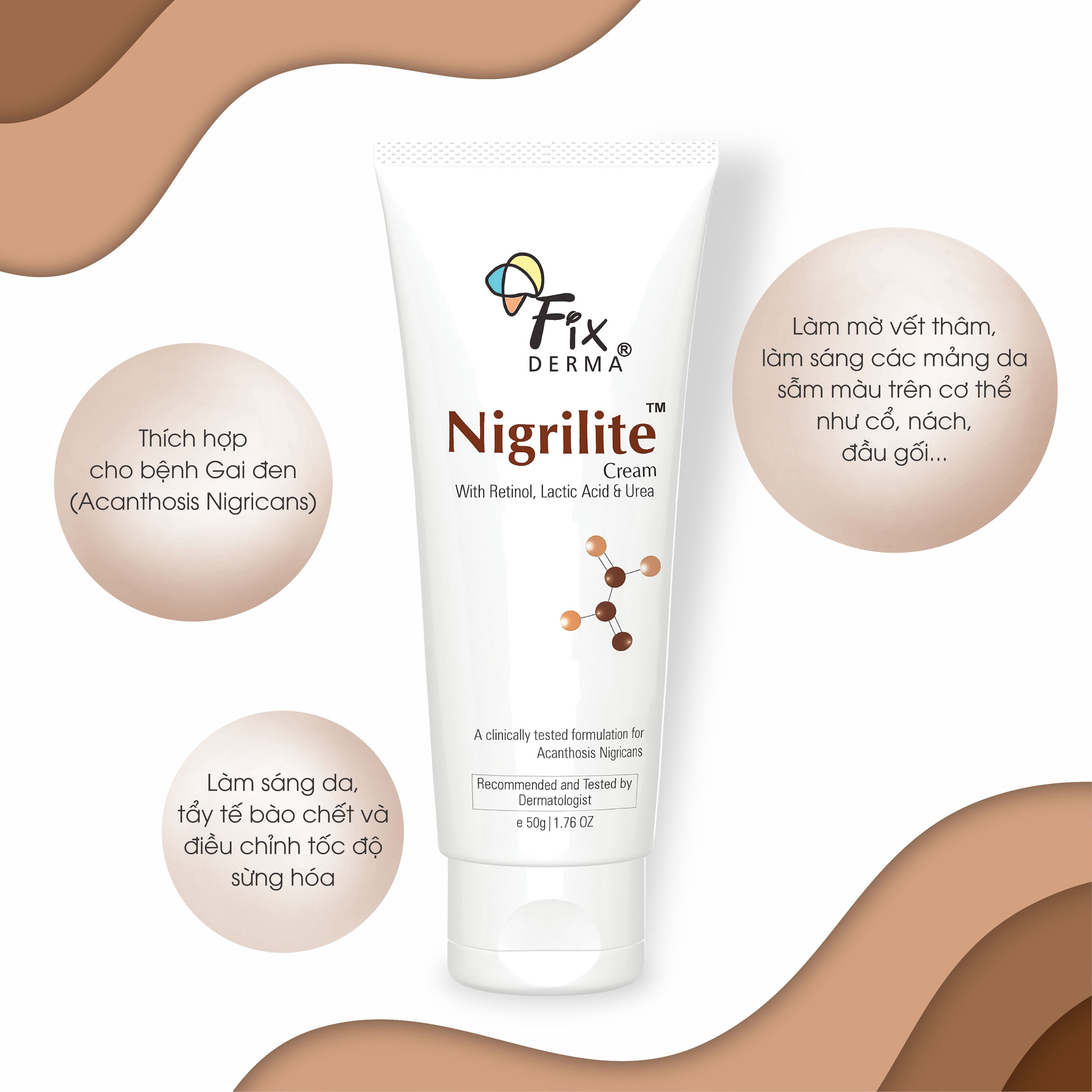 Kem Dưỡng Làm Mờ Vết Thâm Trên Cơ Thể Fixderma Nigrilite Cream Giúp Giảm Thâm Ở Vùng Nách, Mông, Bẹn, Cổ - Hùng Lợi 50g