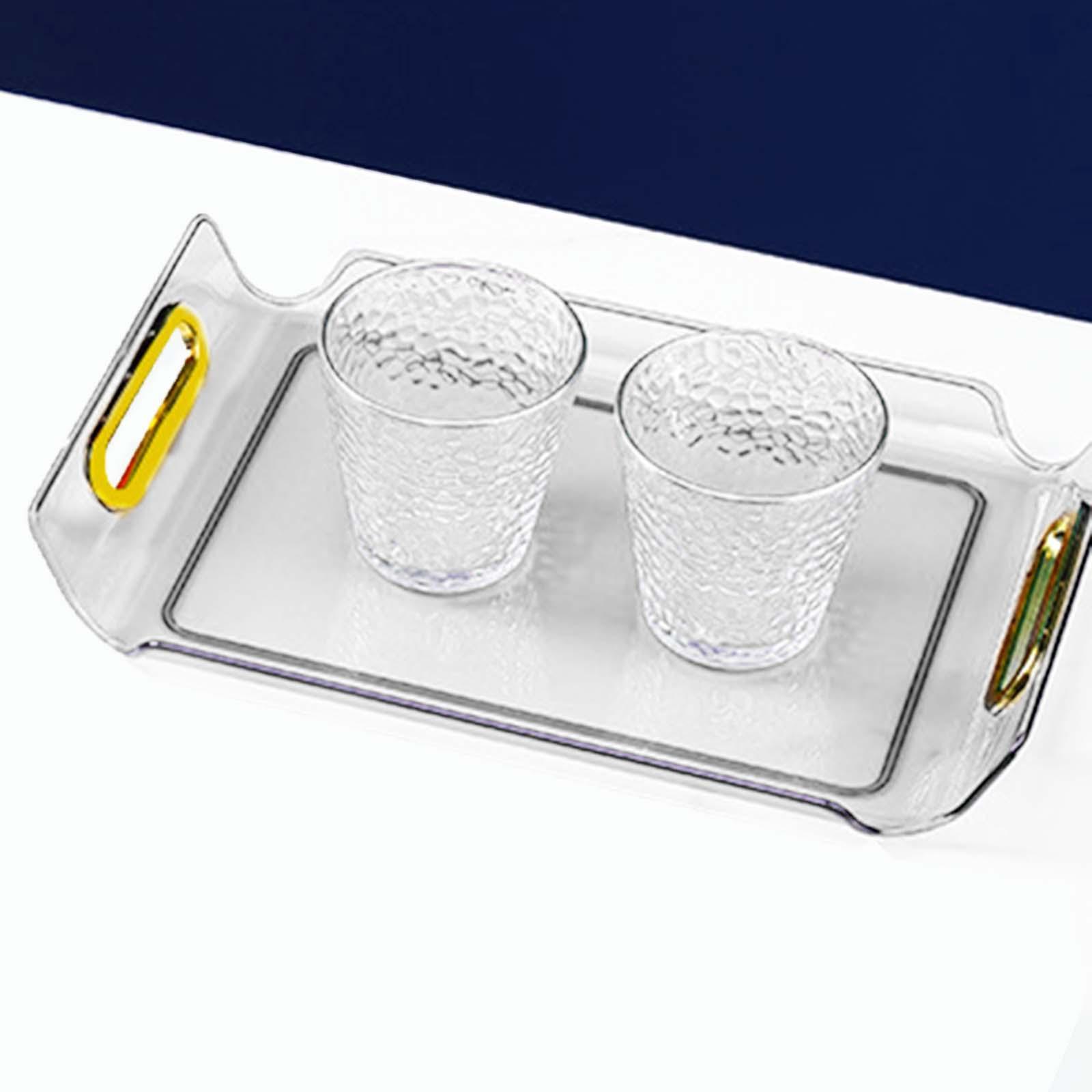 Portable Vanity Tray with Handle Makeup Organizer Decorative Tray for Dresser Kitchen Countertop Home Cabinet Decoration