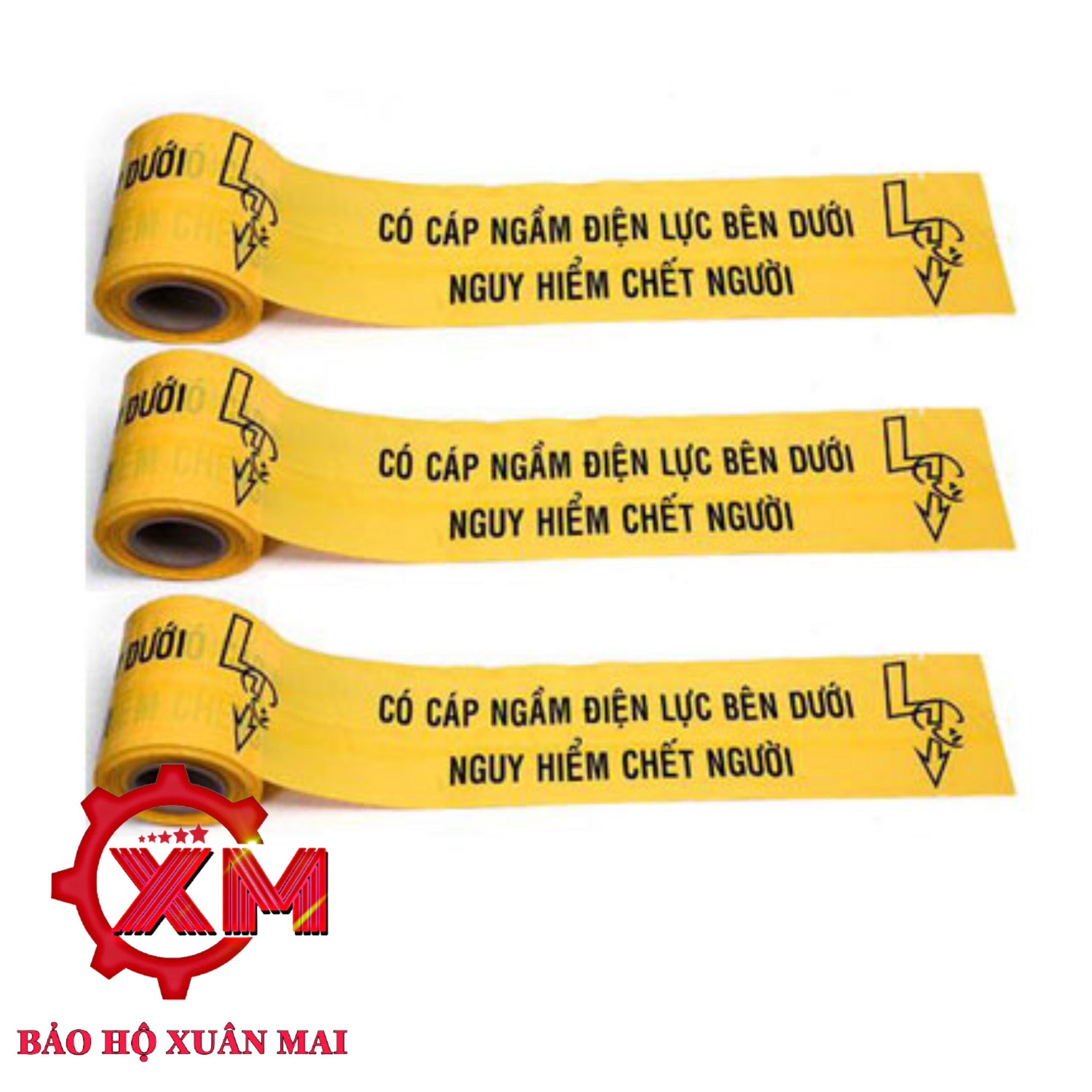 Băng cảnh báo bên dưới có cáp điện chôn ngầm 500met