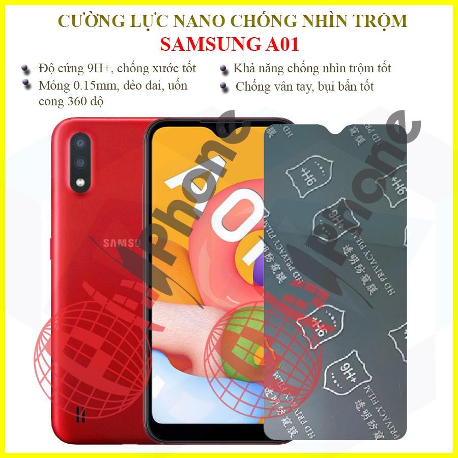 Dán chống nhìn trộm dành cho  Samsung A01 - Dán cường lực dẻo nano 9H+